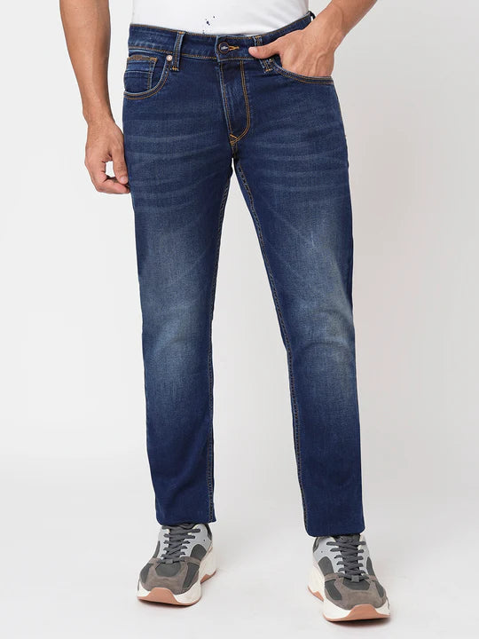 Dark Blue Ankle Fit Jeans