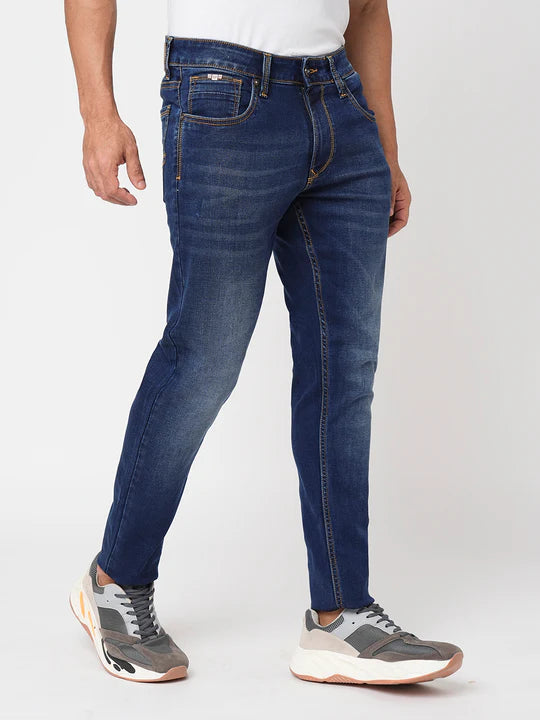 Dark Blue Ankle Fit Jeans