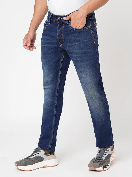 Dark Blue Ankle Fit Jeans